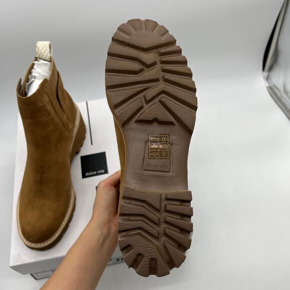 Dolce Vita Suede Waterproof Ankle Boots Size 8.5 Brown Color - Picture 7 of 11